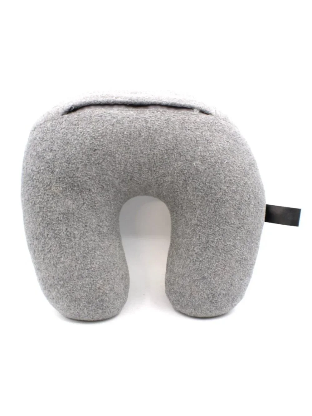 Travel Neck Pillow Zip Cover Washable Neck Relief Sleep Sitting Up Soft Gray